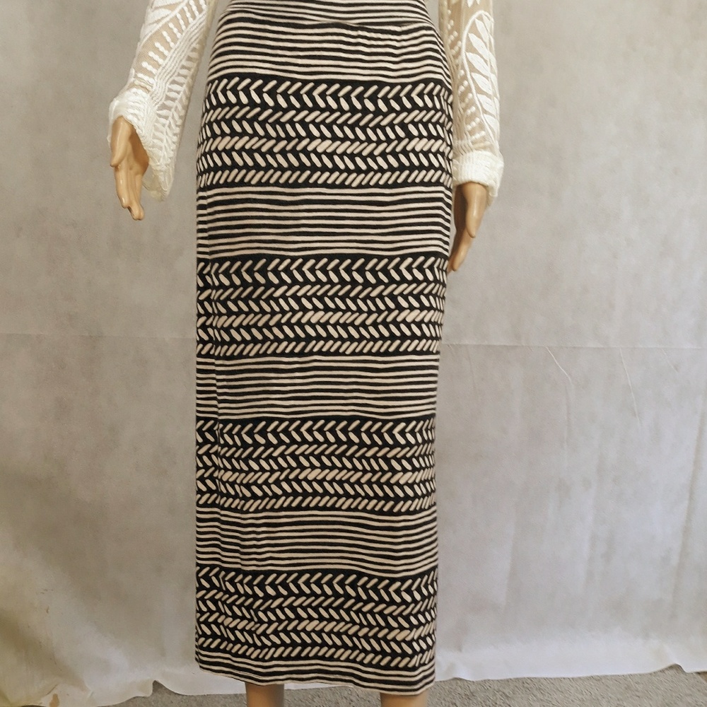 Loft black/tan maxi skirt, Size S/P - Picture 1 of 3